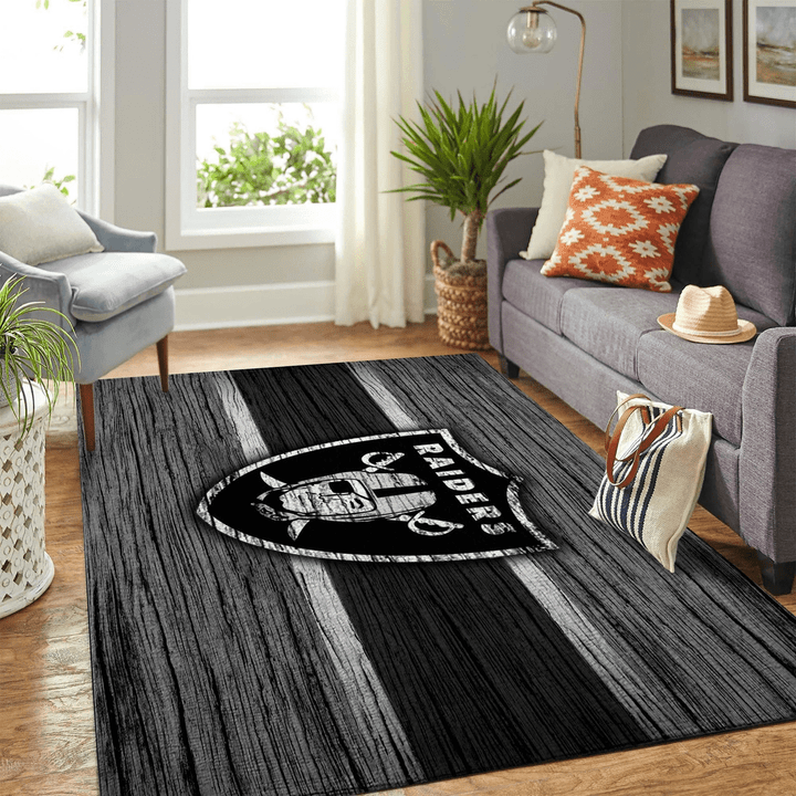 Oakland Raiders Nfl Rug Room Carpet Sport Custom Area Floor Home Decor