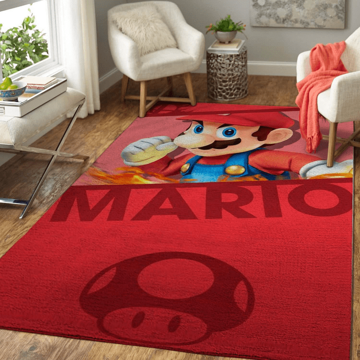 Mario Gaming Area Rug Room Carpet Custom Area Floor Home Decor