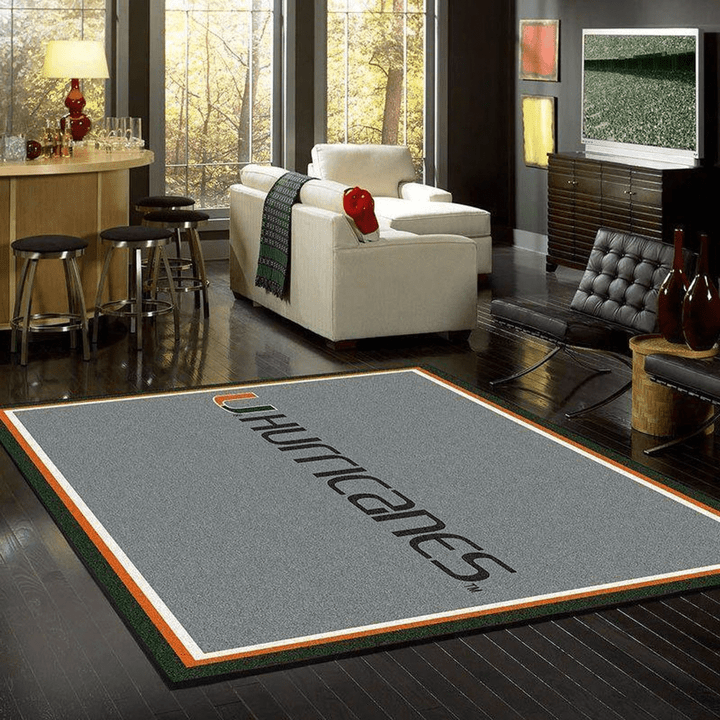 Miami Hurricanes -Mh330 Football Rug Room Carpet Sport Custom Area Floor Home Decor
