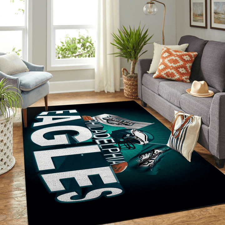 Philadelphia Eagles Nfl Football Rug Room Carpet Sport Custom Area Floor Home Decor