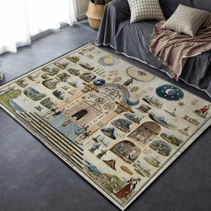 Freemasonry Area Rug Room Carpet Custom Area Floor Home Decor