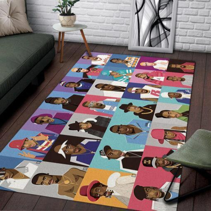 Hip Hop Legends Cartoon Music Rug Room Carpet Sport Custom Area Floor Home Decor