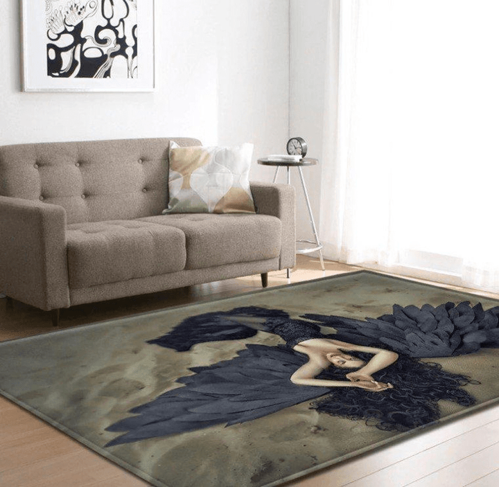 Black Angle Area Rug Room Carpet Custom Area Floor Home Decor
