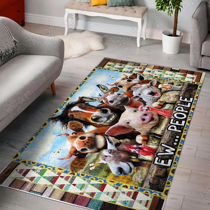 Farm Animals Area Rug Room Carpet Custom Area Floor Home Decor