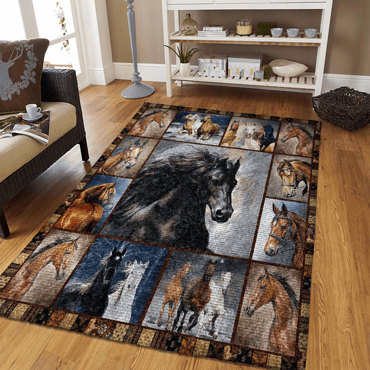 Horse Area Rug Room Carpet Custom Area Floor Home Decor
