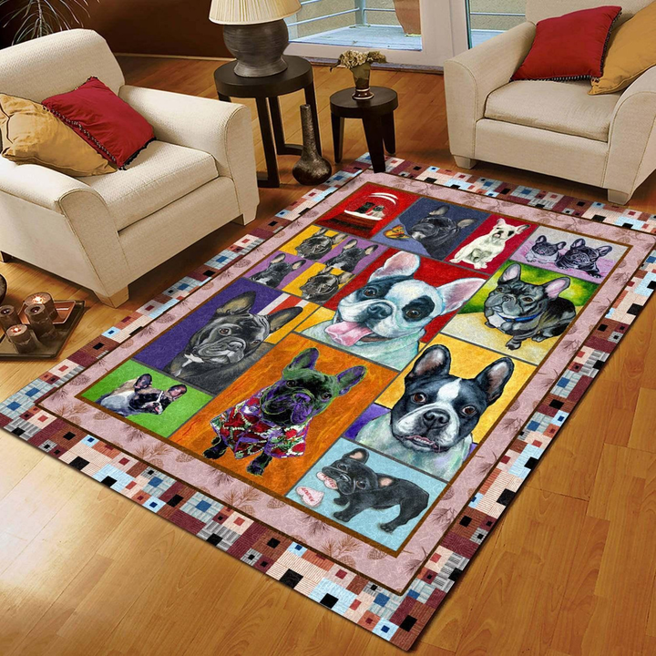 Bulldog Area Rug Room Carpet Custom Area Floor Home Decor