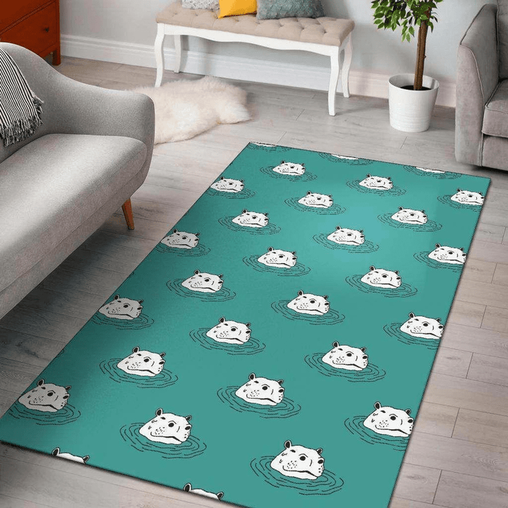 Hippo Area Rug Room Carpet Custom Area Floor Home Decor