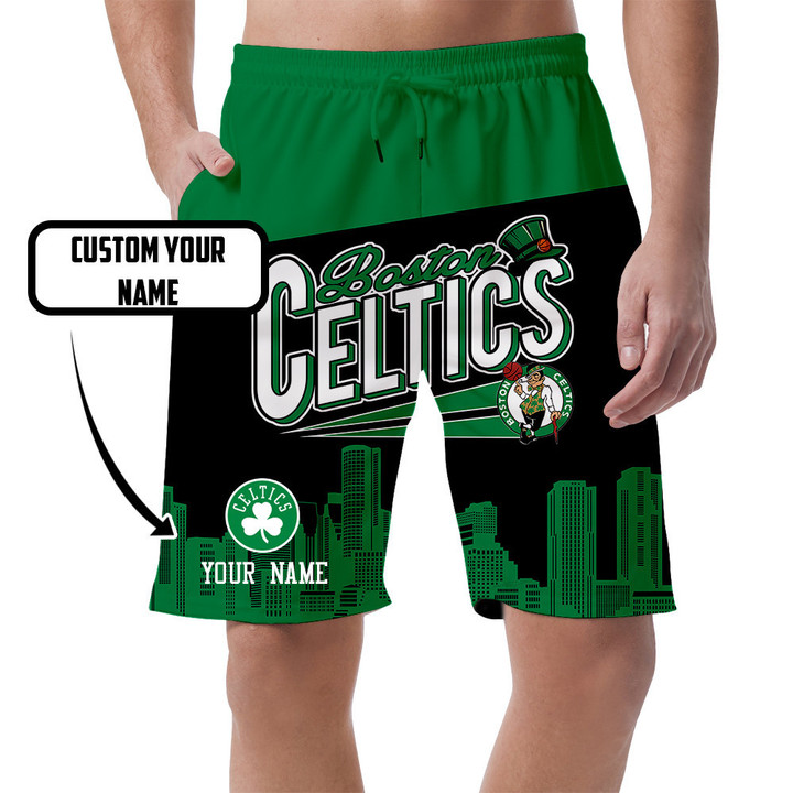 Boston Celtics City Custom Name Printed All Over Men's Shorts