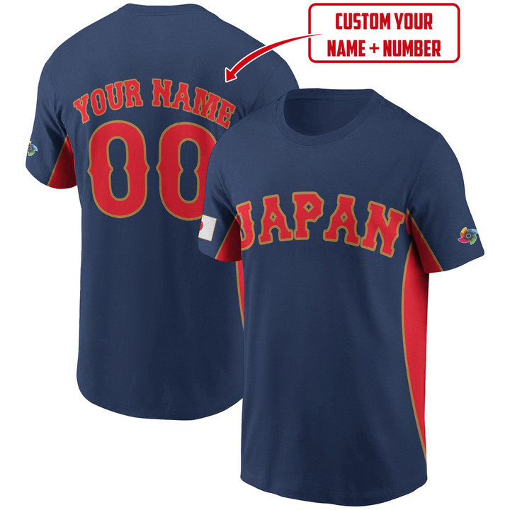 Custom Name And Number Japan World Baseball Classic 2023 3D T-Shirt For Fan