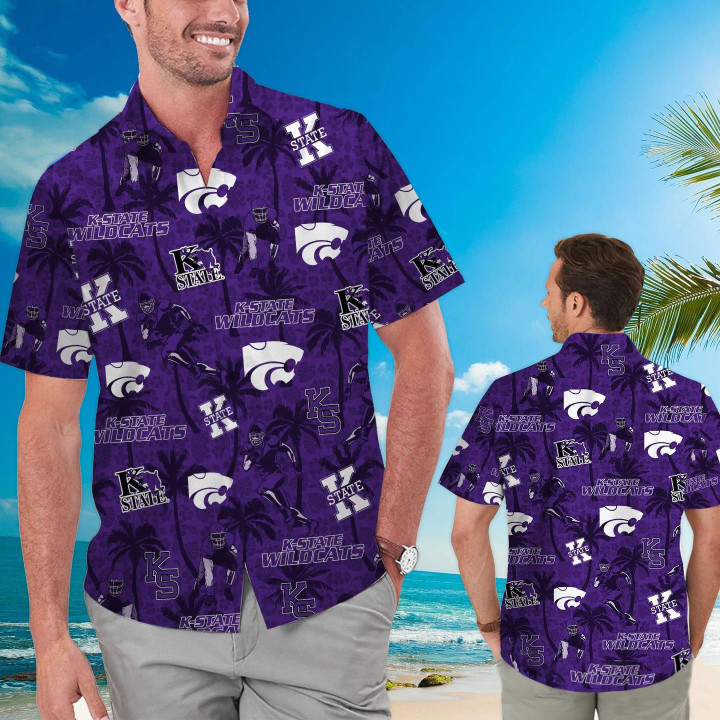 K-State WildcatsOn Purple Background Summer 3D Hawaiian Shirt