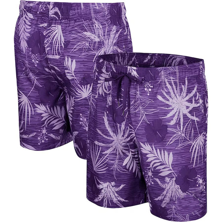 Kansas States Wildcarts Hibicus Flower Pattern Print 3D Men's Shorts