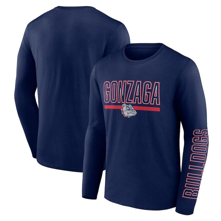 Gonzaga Bulldogs 2023 On Blue Background Print 3D Long Sleeve T-Shirt