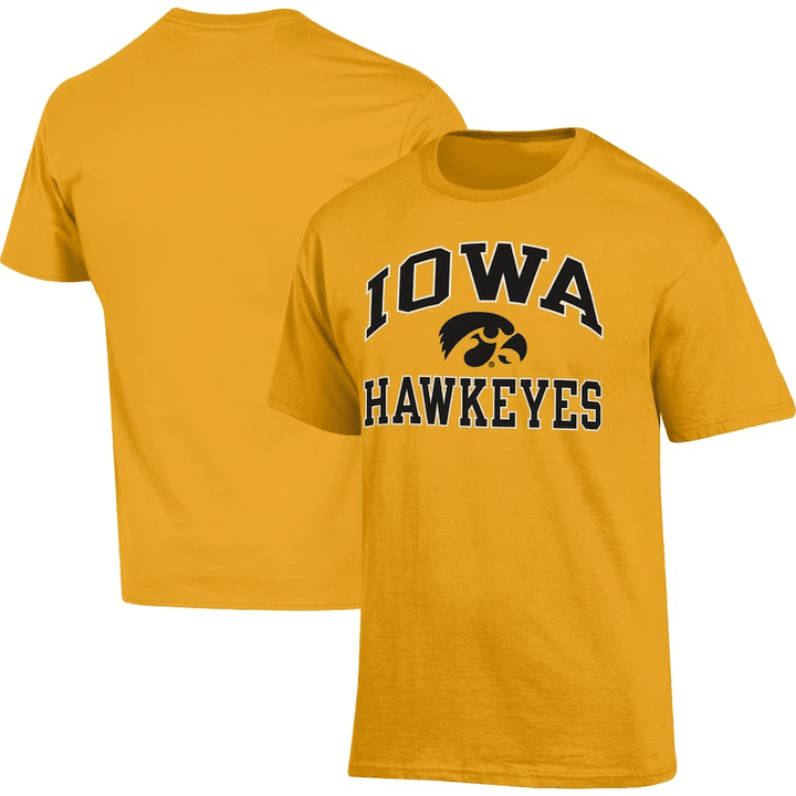Iowa Hawkeyes Women's University Basketball On Yellow Background Print 2D T-Shirt