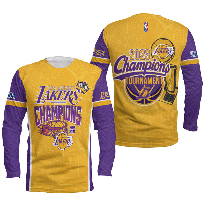 Los Angeles Lakers National Basketball Association 2023 3D Long Sleeve SH1