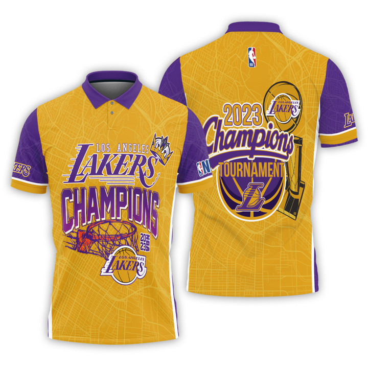 Los Angeles Lakers National Basketball Association 2023 3D Zip Hoodie 3D Men's Polo Shirt SH1