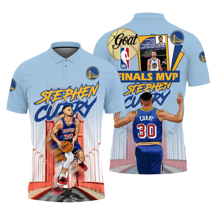Stephen Curry Star Of The Golden State Warriors Print 3D Men's Polo Shirt