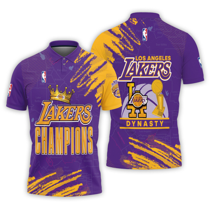 Los Angeles Lakers Dynasty National Basketball Association 2023 3D Zip Hoodie 3D Men's Polo Shirt
