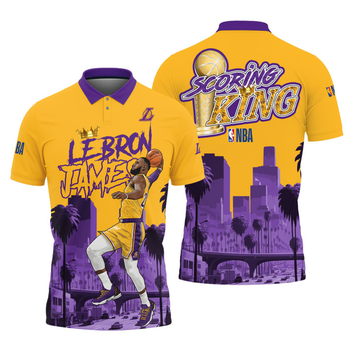 Lebron James Scoring King National Basketball Association Champions 2023 3D Men's Polo Shirt SH1