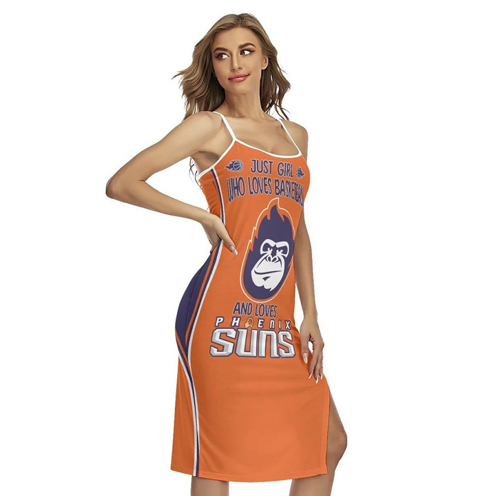 Just Girl Who Loves Basketball And Loves Phoenix Suns Print Cross Cami Dress