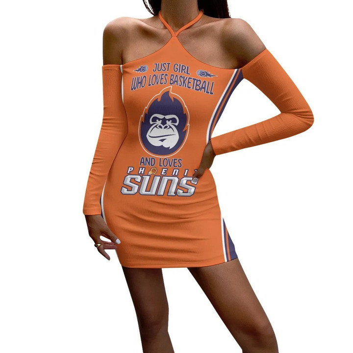 Just Girl Who Loves Basketball And Loves Phoenix Suns Print Lace-up Dress