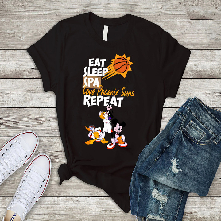 Eat Sleep Spa Love Phoenix Suns Print 2D T-Shirt For Women's