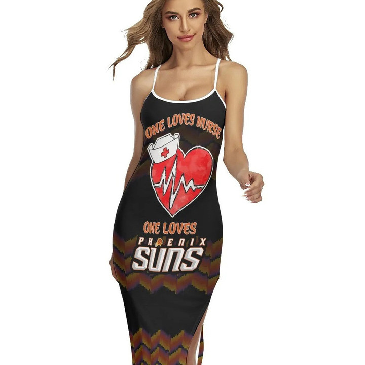 One Loves Nurse One Loves Phoenix Suns Print Cross Cami Dress