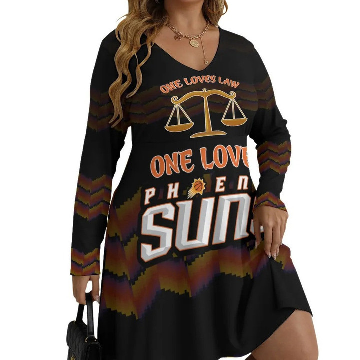One Loves Law One Loves Phoenix Suns Print Long Sleeve Dress