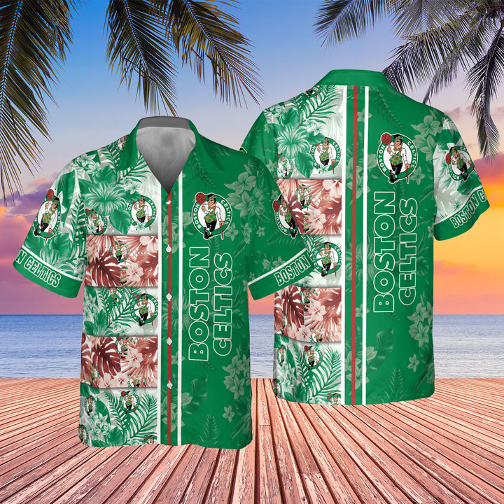 Boston Celtics National National Basketball Association 2023 Hibiscus Pattern V1 AOP Hawaiian Shirt SH1FI