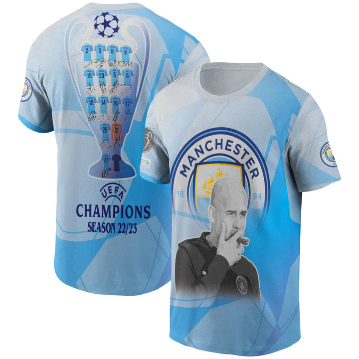 Manchester City Uefa Champions League 2023 AOP T-Shirt V2