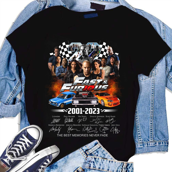 Fast And Furious 22 Year The Best Memories Never Fade Print 2D T-Shirt