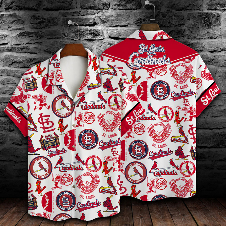 St. Louis Cardinals Major League Baseball Logo Pattern 2023 AOP Hawaiian Shirt