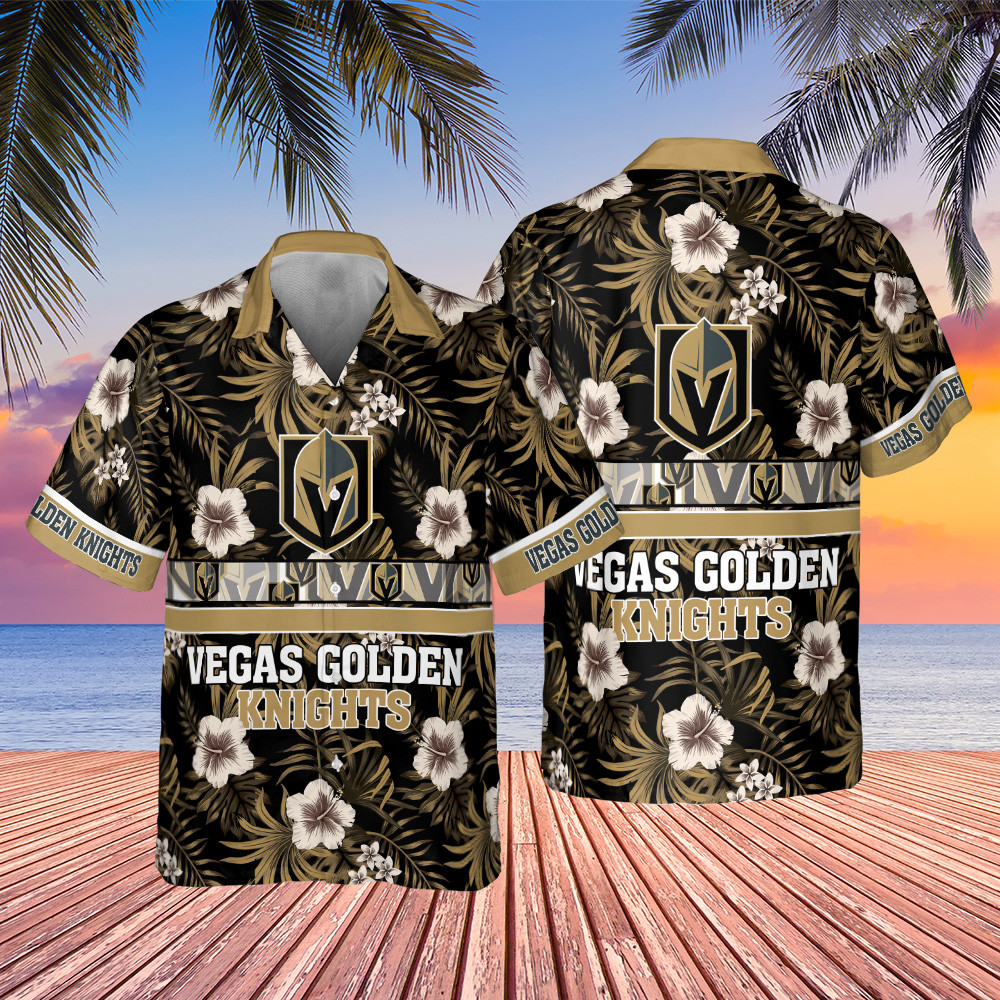 Vegas Golden Knights 2023 Hibiscus Pattern V1 AOP Hawaiian Shirt SH1NHFI