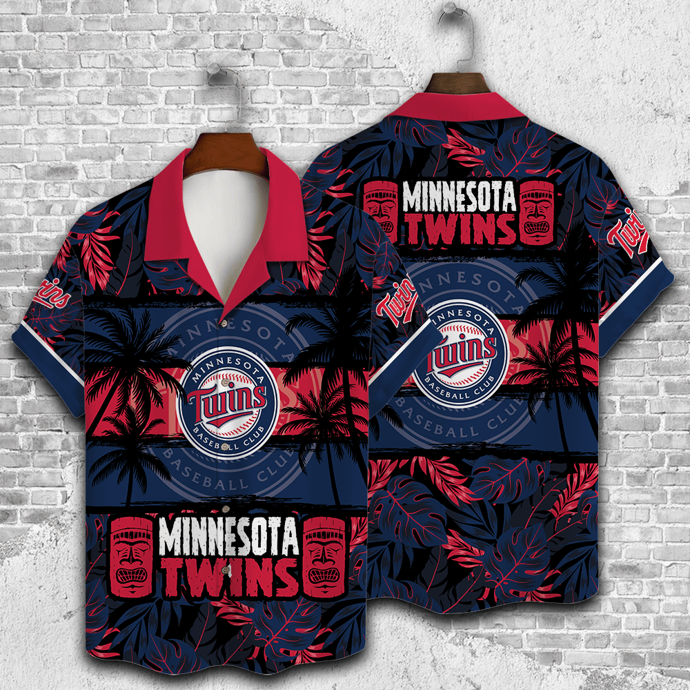 Minnesota Twins Palm Tree AOP Hawaiian Shirt V26