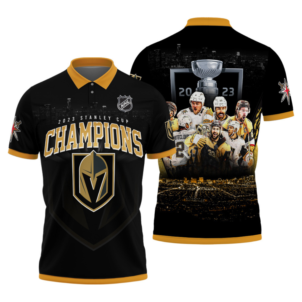 Vegas Golden Knights Champions Stanley Cup 2023 3D Men's Polo Shirt