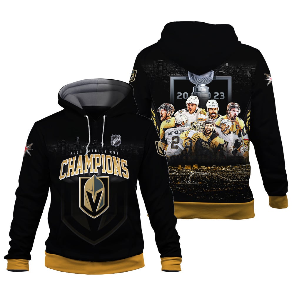 Vegas Golden Knights Champions Stanley Cup 2023 Print 3D Hoodie