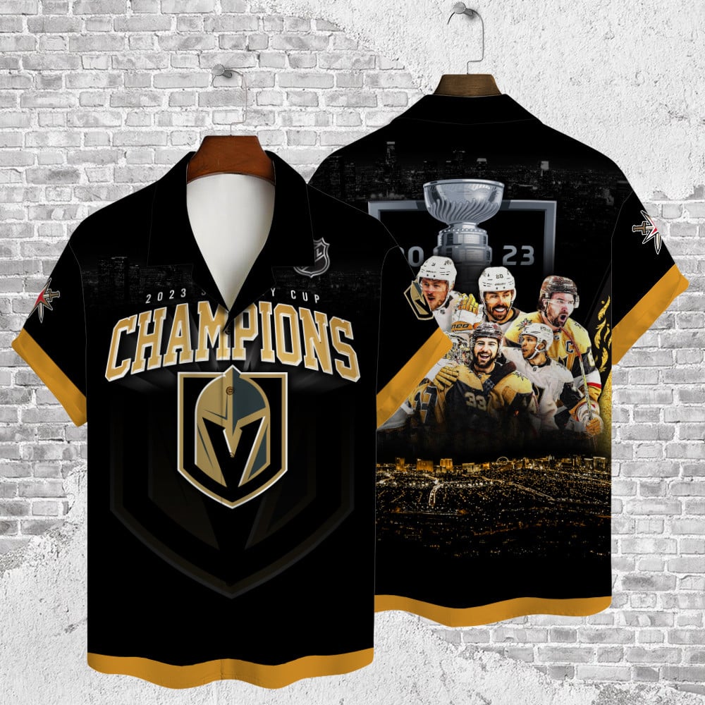 Vegas Golden Knights Champions Stanley Cup 2023 3D Hawaiian Shirt