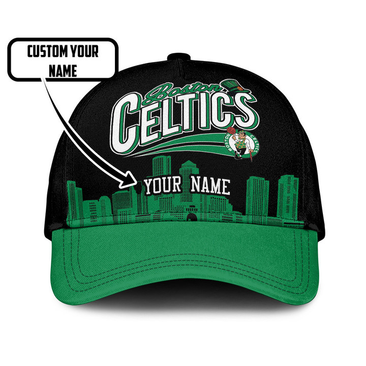 Boston Celtics City NBA Custom Name Print Baseball Cap Hat
