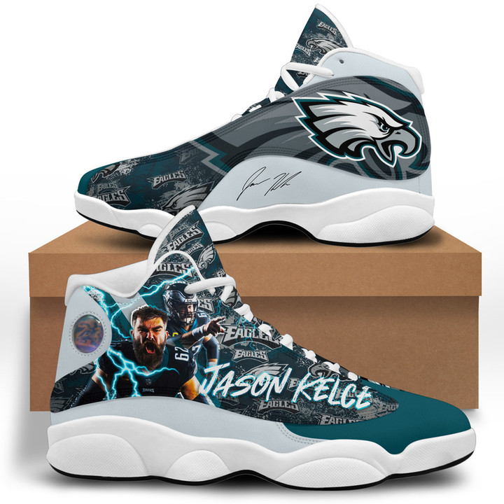 Philadelphia Eagles - Jason Kelce Jordan 13 Shoes V1