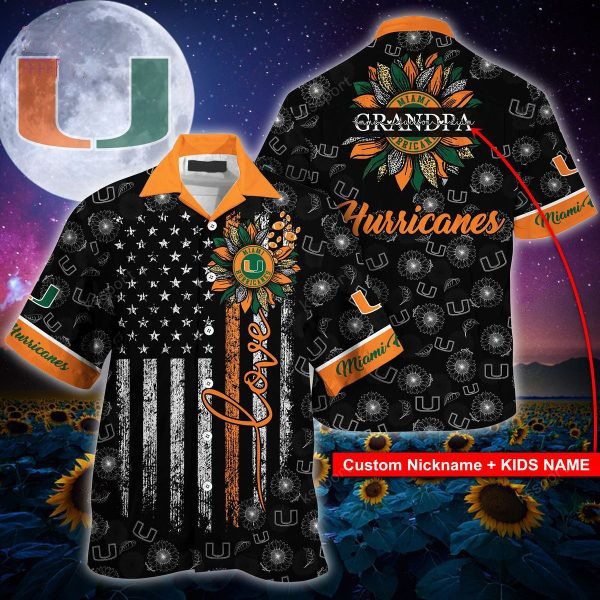 Miami Hurricanes Gift For Grandparent 3D Hawaiian Shirt