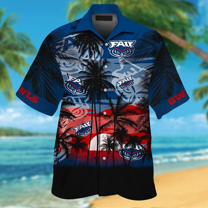 Florida Atlantic Owls Button Up Tropical Aloha Gift For Fans 3D Hawaiian Shirt