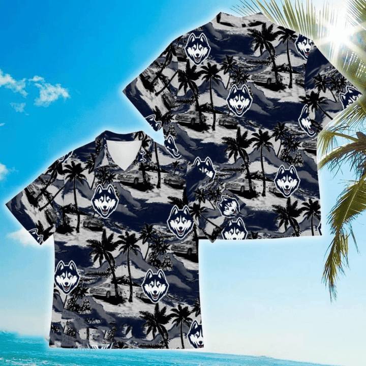 Connecticut Huskies Sports American Tropical Coconut Vintage Patterns Hawaiian Shirt