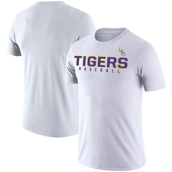 LSU Tigers Baseball Legend Performance White 2D T-Shirt