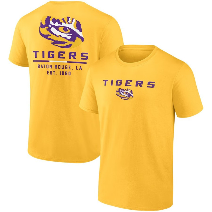 LSU Tigers Game Day 2-Hit Gold 2D T-Shirt