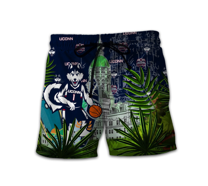 Connecticut Huskies Men’s Basketball National Champions Summer Pattern Print 3D Men's Shorts