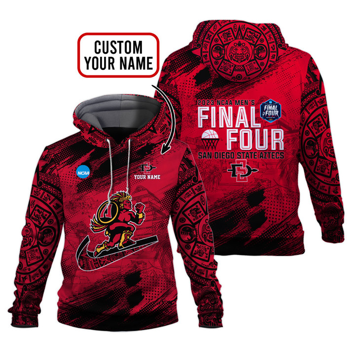 San Diego State Aztecs Final Four National Collegiate Athletic Association 2023 Unisex Customized NCAA Champions 3D Hoodie SH1