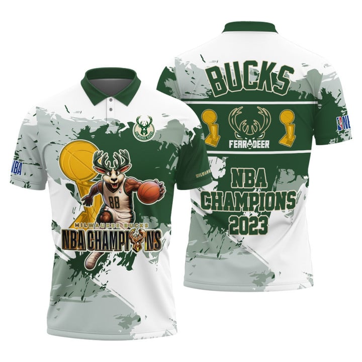 Milwaukee Bucks Champions National Basketball Association 3D Men's Polo Shirt