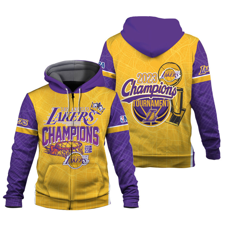Los Angeles Lakers National Basketball Association 2023 3D Zip Hoodie SH1