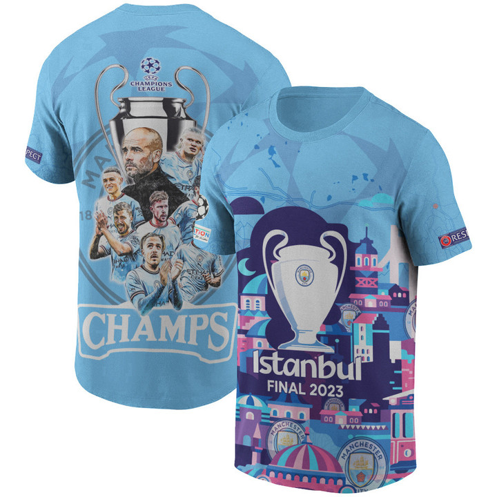 Manchester City - UEFA Champions League 2023 Unisex AOP T-Shirt V3
