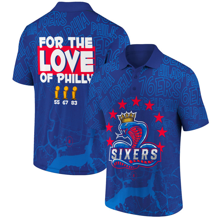 Philadelphia 76ers Symbol For The Love Of Philly 3D Men's Polo Shirt