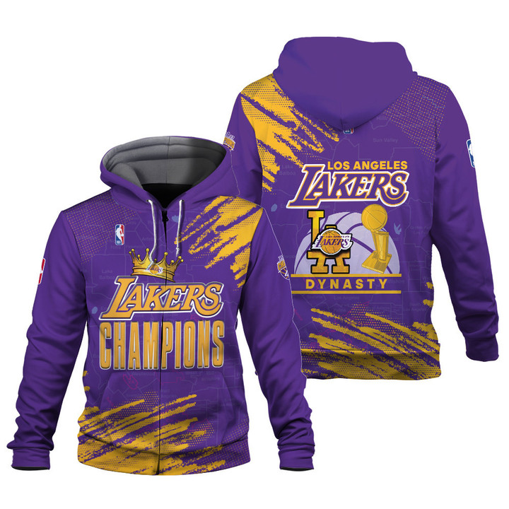 Los Angeles Lakers Dynasty National Basketball Association 2023 3D Zip Hoodie